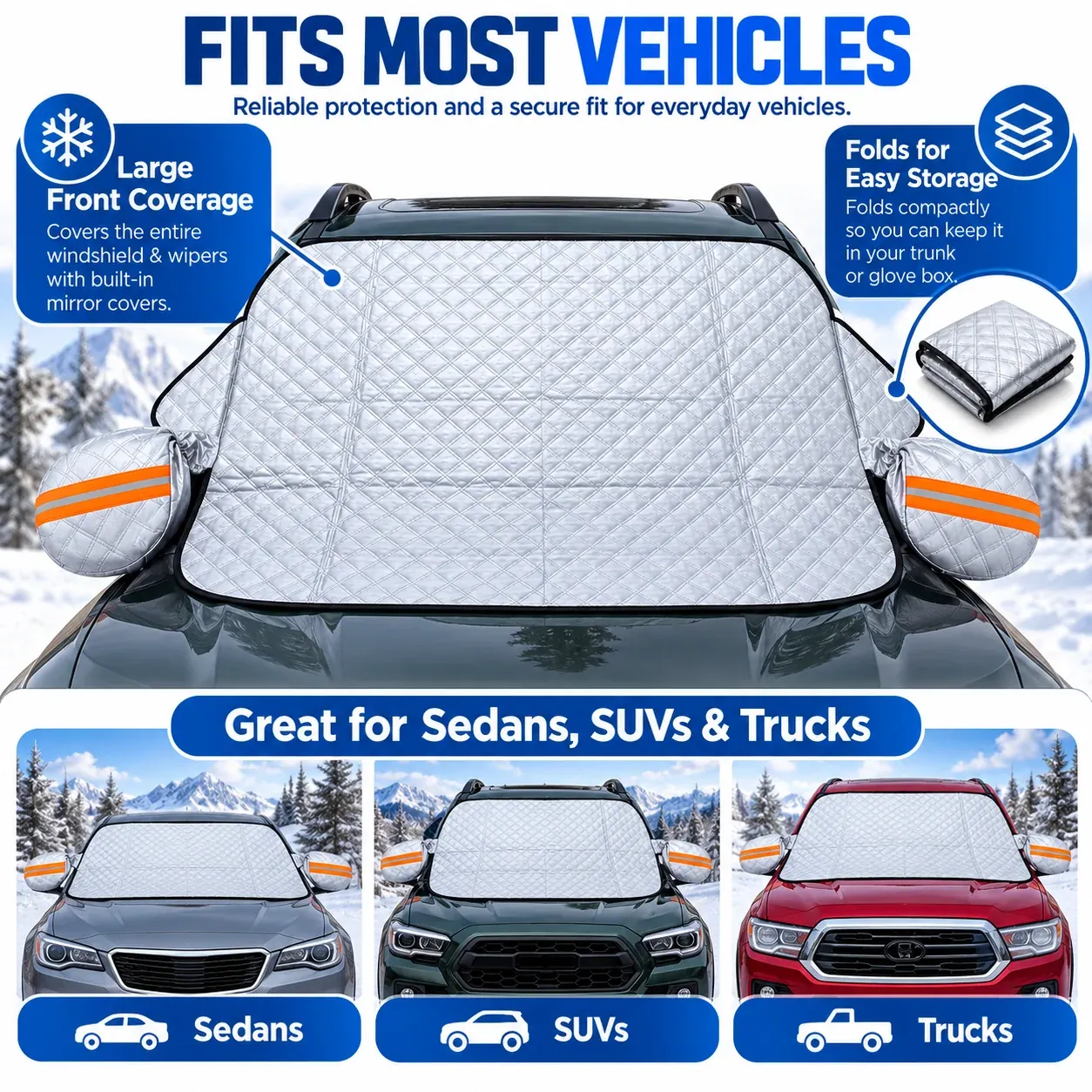 🔥Limited time 70% OFF -🚗❄️All-Season Magnetic Windshield Cover – Snow, Ice & Frost Protection