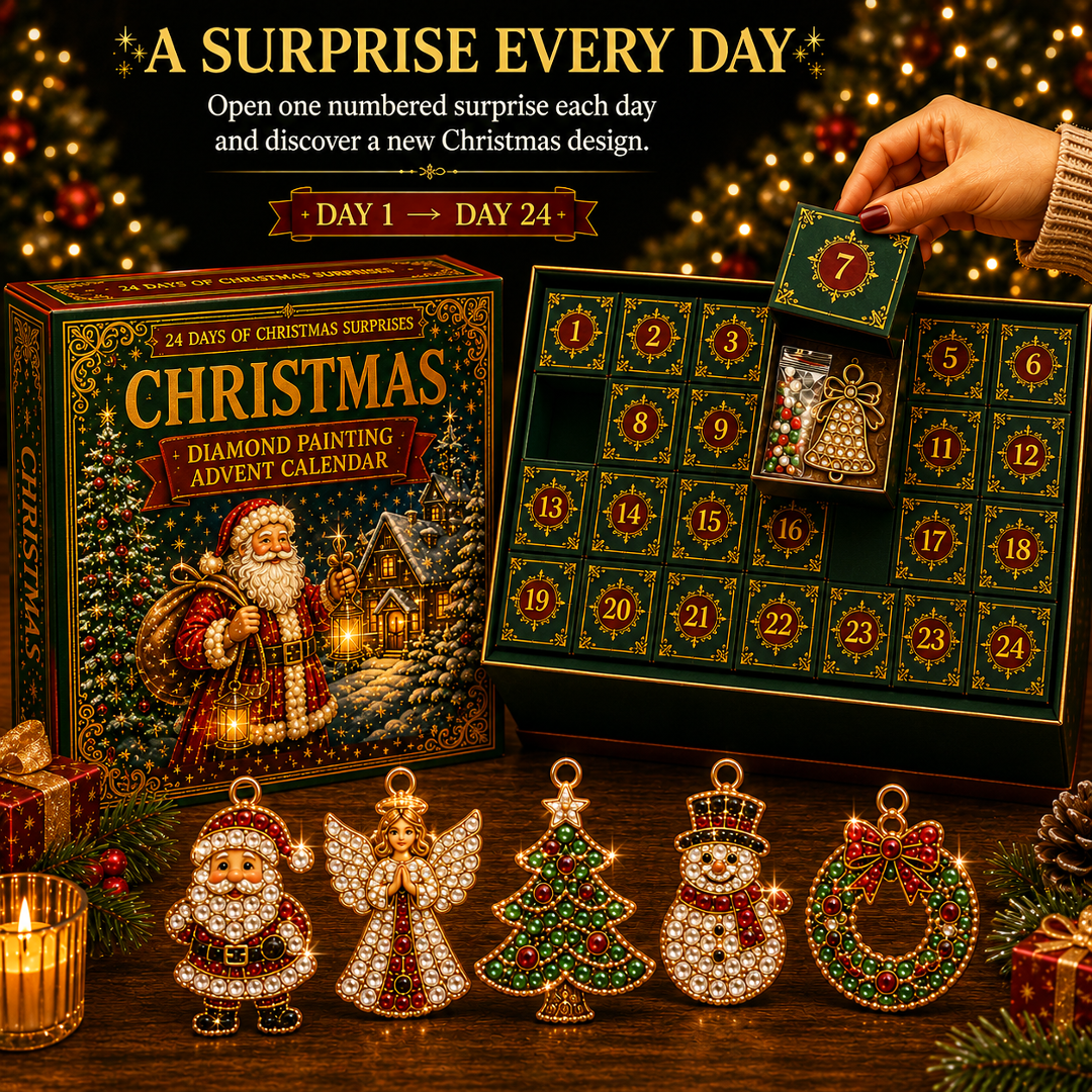 🔥Limited time 70% OFF -🎄💎Christmas Diamond Painting Advent Calendar – 24 Days of Sparkling Ornament Surprises