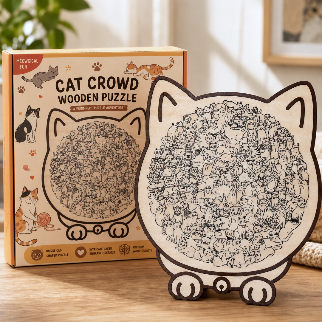 🔥LAST DAY 70% OFF 🛍️135-Piece Morandi-Colored Cat Shaped Wooden Jigsaw Puzzle