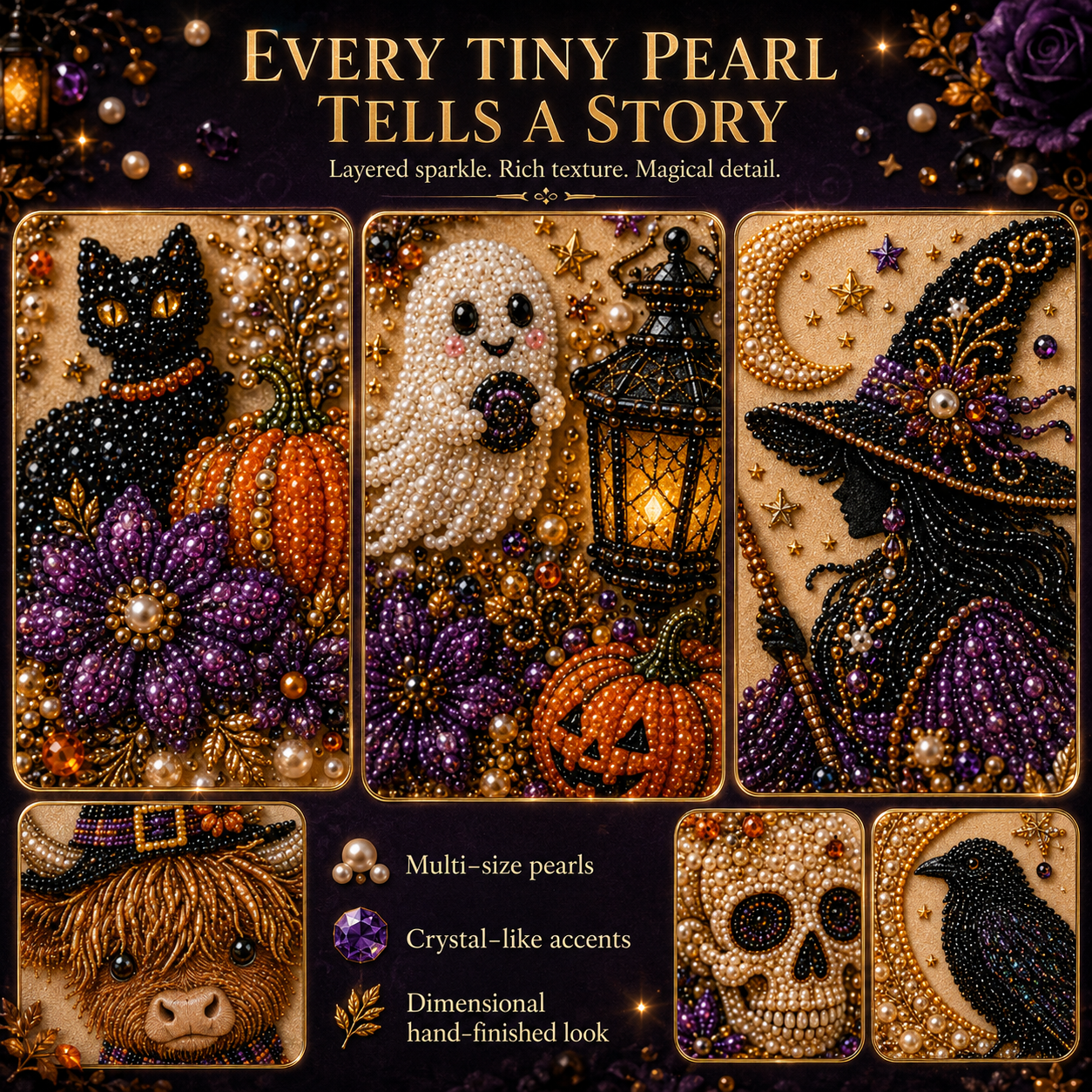🔥Limited time 70% OFF - 👻✨ Halloween Pearl Art DIY Kit – Turn Tiny Pearls into Spooky-Cute Magic (📦Buy 2 Free Shipping)