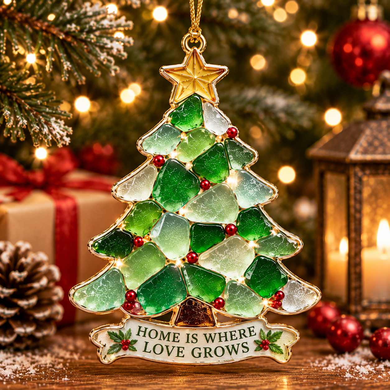 🔥Limited time 70% OFF -🎄✨Stained Sea Glass Style Christmas Ornaments – Sentimental Holiday Keepsakes for Someone Special