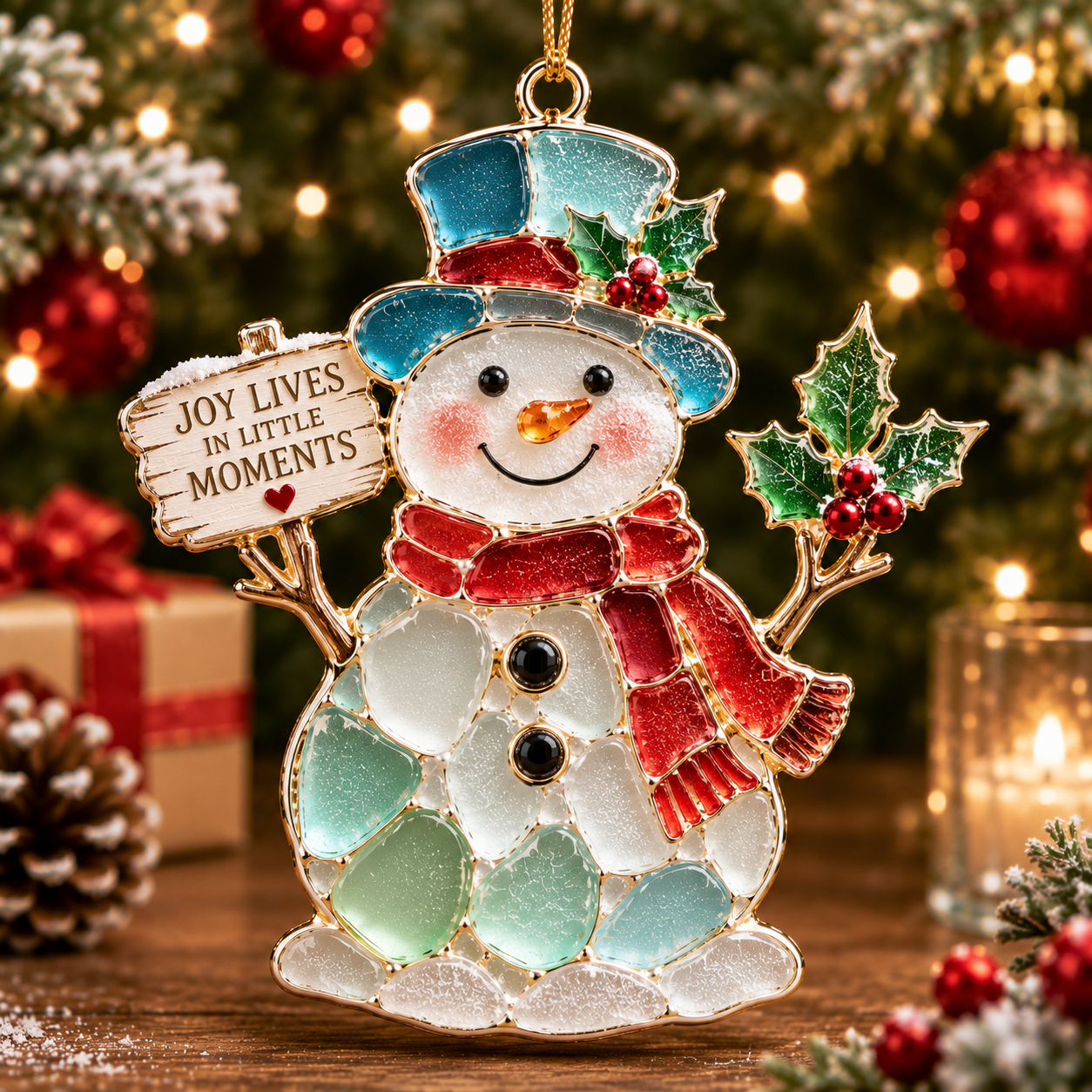 🔥Limited time 70% OFF -🎄✨Stained Sea Glass Style Christmas Ornaments – Sentimental Holiday Keepsakes for Someone Special