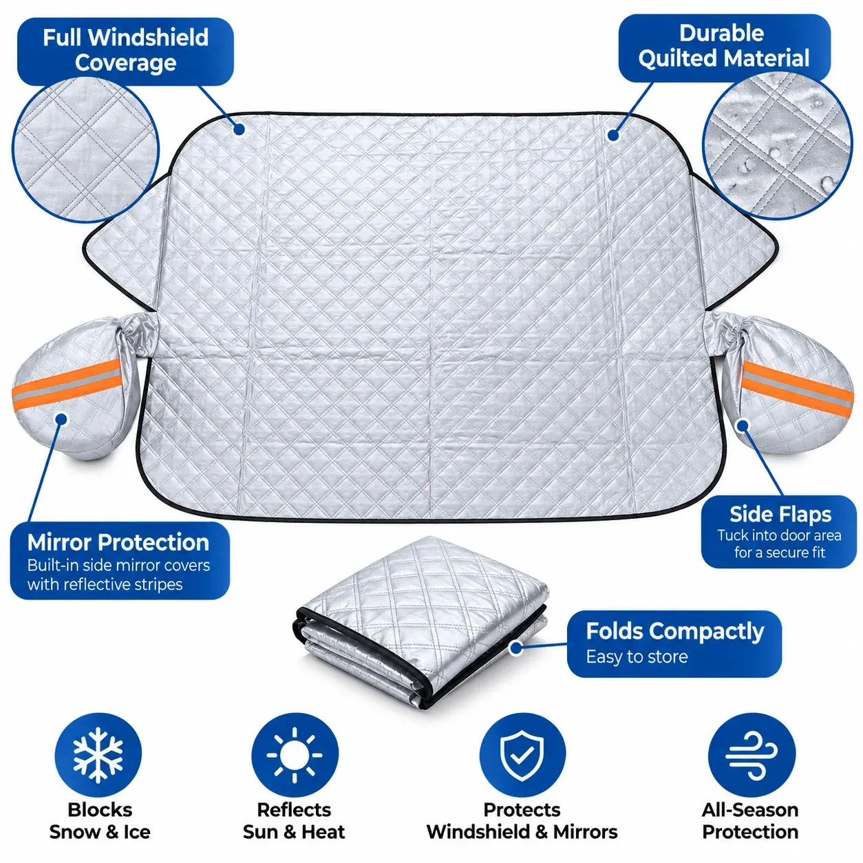🔥Limited time 70% OFF -🚗❄️All-Season Magnetic Windshield Cover – Snow, Ice & Frost Protection