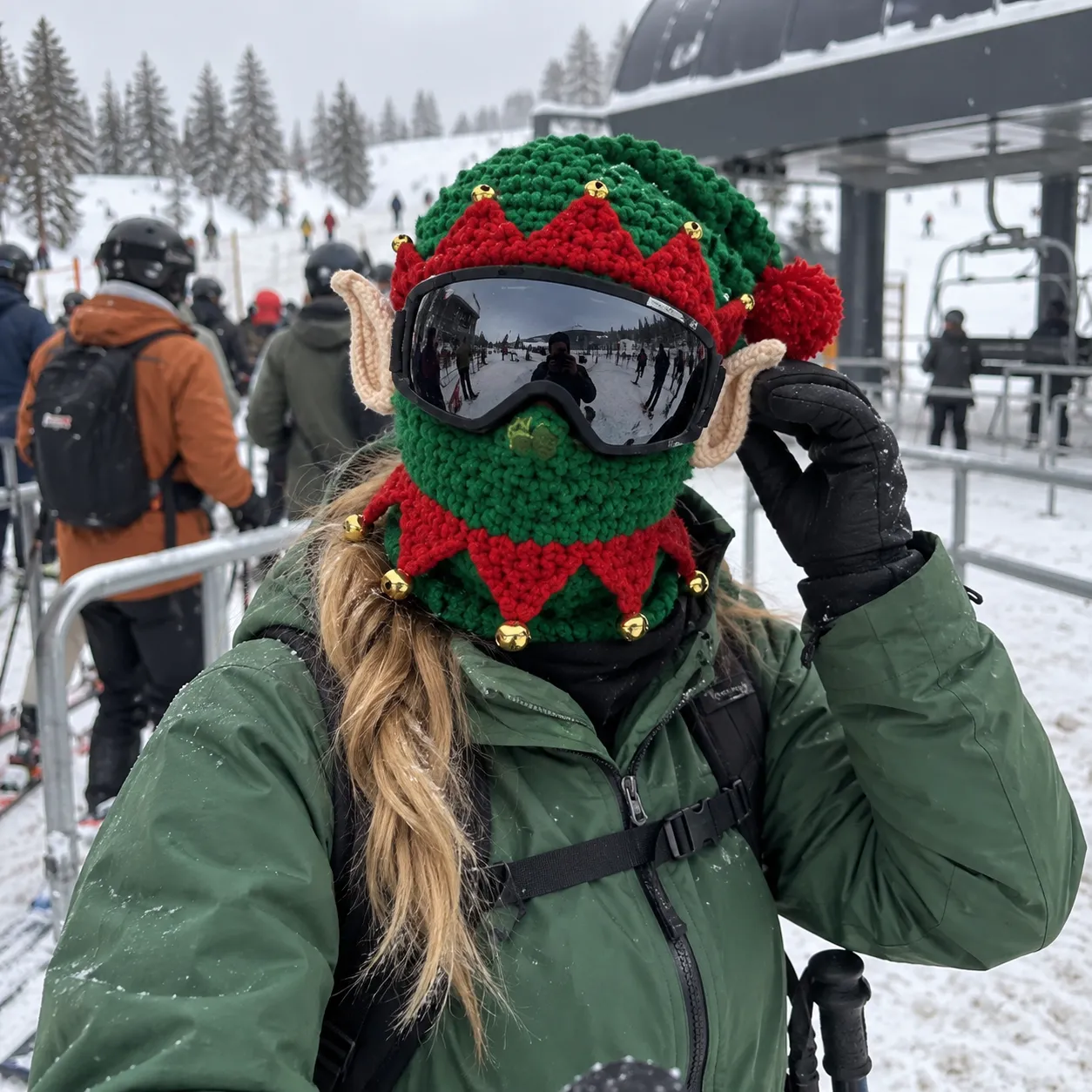 🎅🏂 3D Christmas Knit Ski Mask | Cozy Full-Face Winter Cover for Skiing, Snowboarding & Holiday Fun ❄️