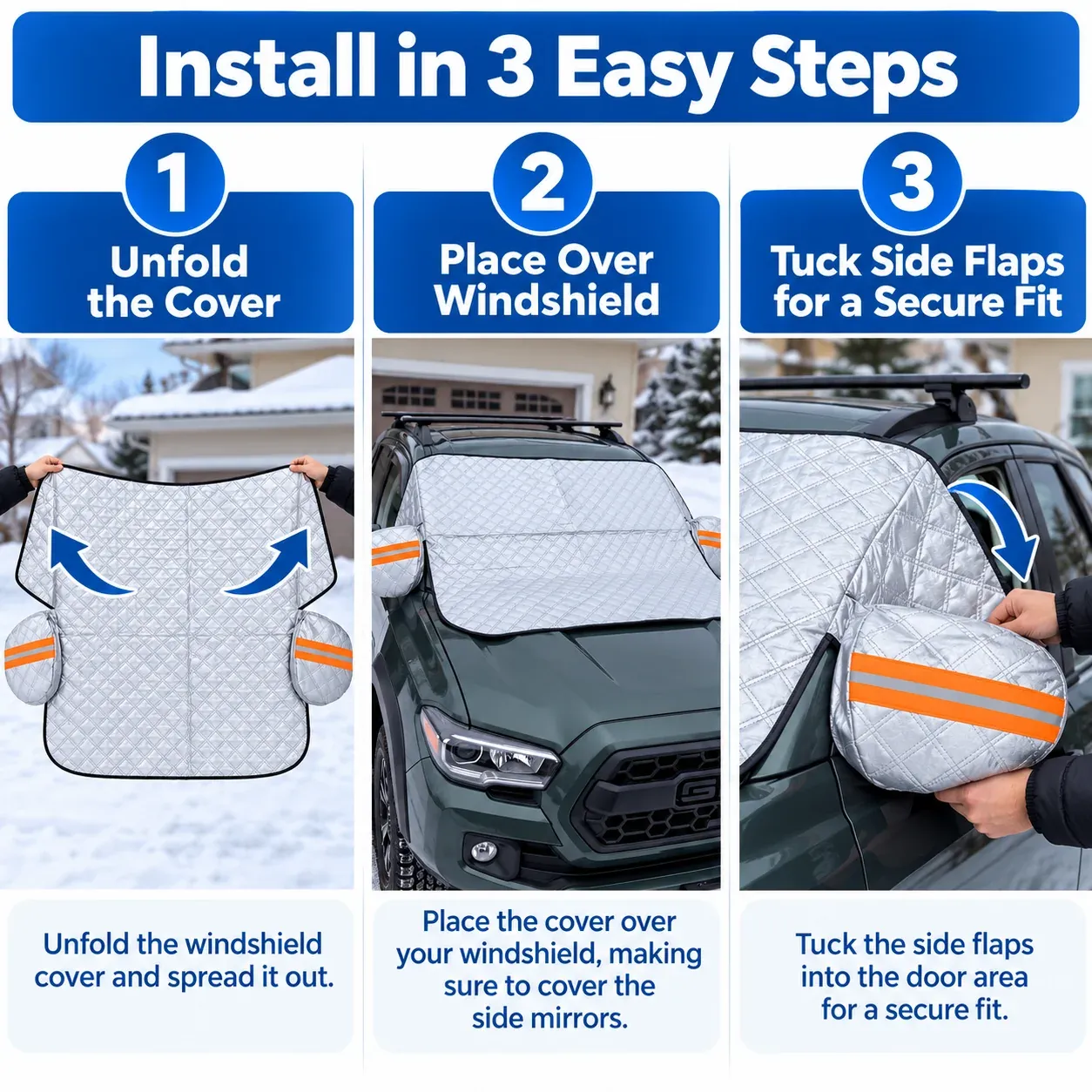 🔥Limited time 70% OFF -🚗❄️All-Season Magnetic Windshield Cover – Snow, Ice & Frost Protection