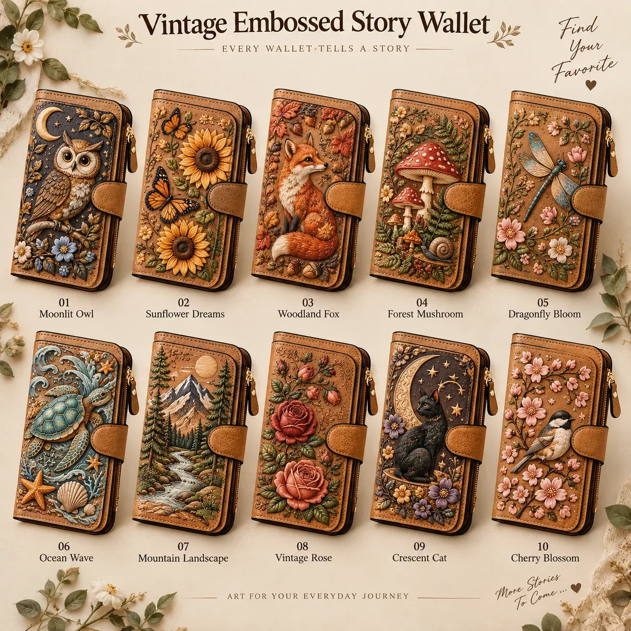 🔥Limited time 70% OFF -✨ 👛Vintage Embossed Art Wallet - Timeless Art You Can Carry