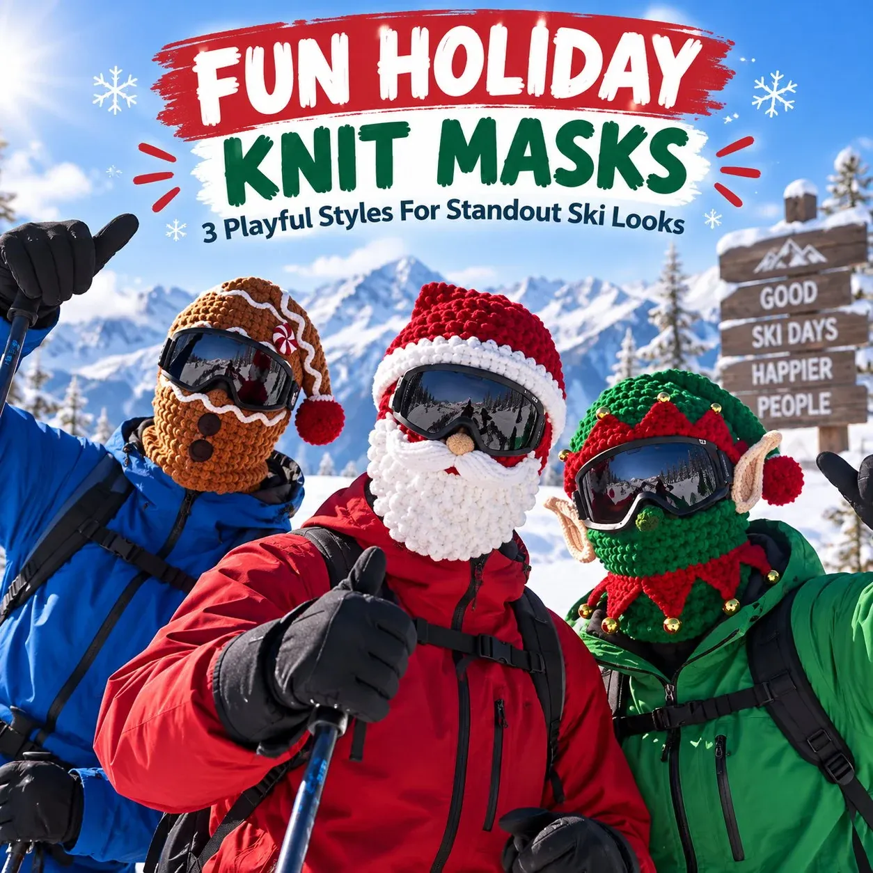 🎅🏂 3D Christmas Knit Ski Mask | Cozy Full-Face Winter Cover for Skiing, Snowboarding & Holiday Fun ❄️