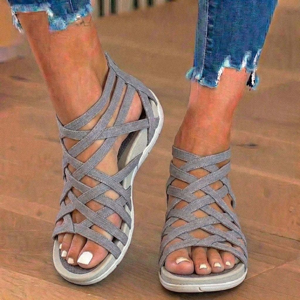Sandales gladiateur orthopédiques – Design à brides multiples avec maintien à la cheville