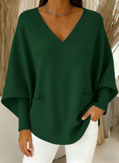 CLEARANCE SALE🔥Women's Casual Solid Color V-Neck Sweater