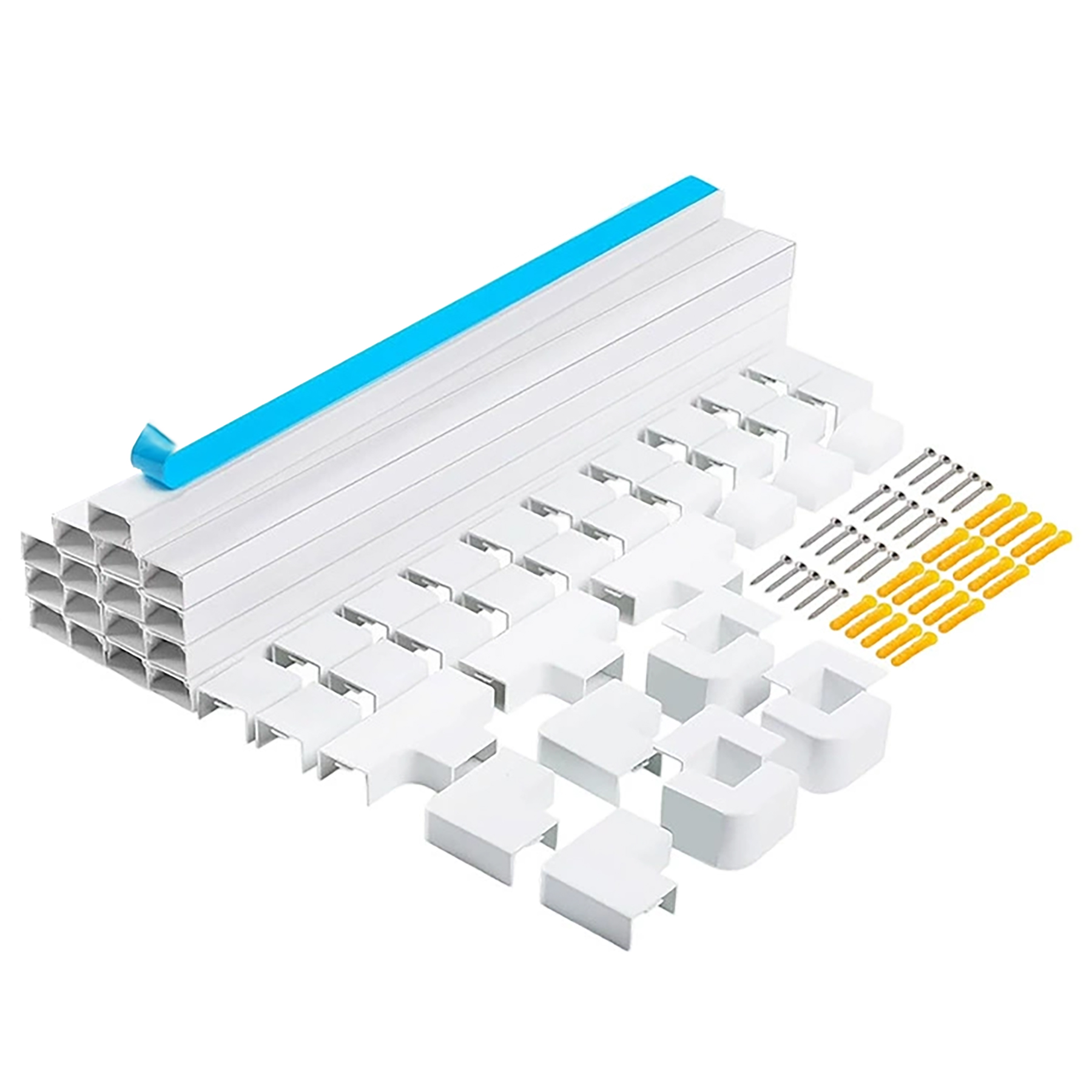Cable Management Cord Hider Kit – 252in Paintable Wall Cable Raceway for Home & Office