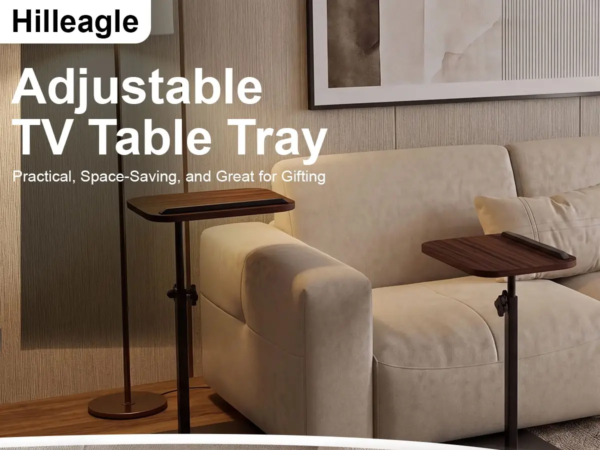 Hilleagle Adjustable C-Shape TV Tray Table