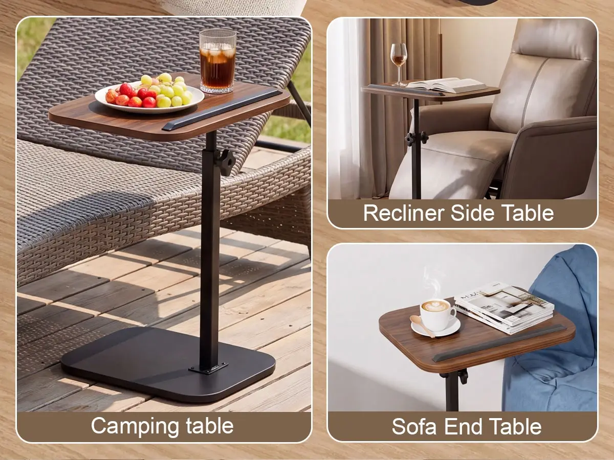 Hilleagle Adjustable C-Shape TV Tray Table