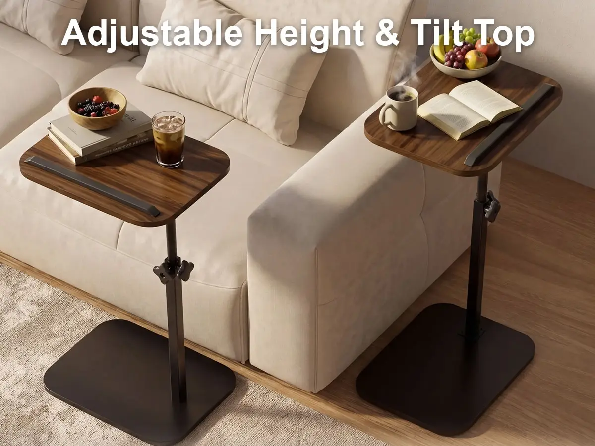 Hilleagle Adjustable C-Shape TV Tray Table