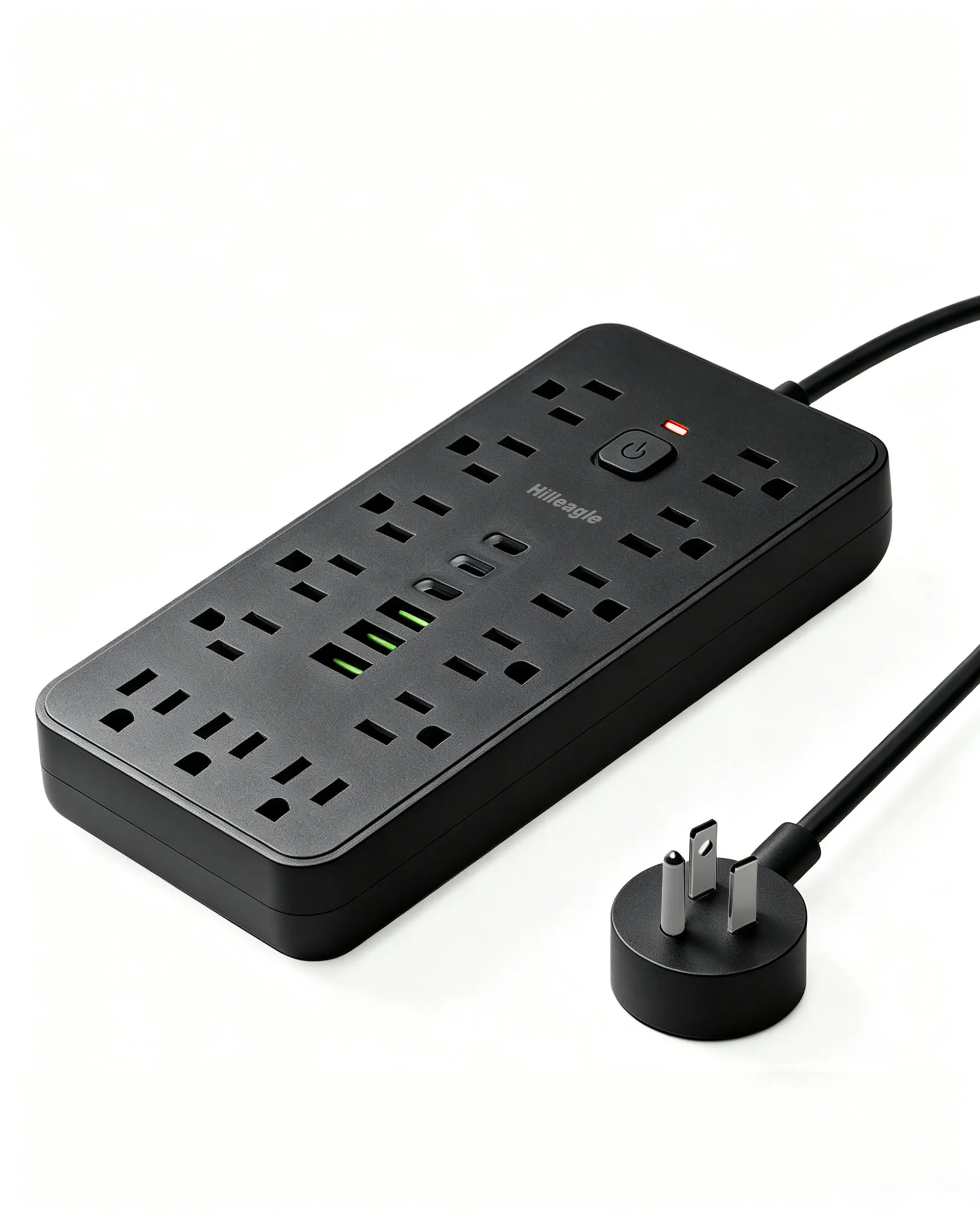 Hilleagle Power Strip with 2000J Surge Protector, 13 AC Outlets, 3 USB C, 3 USB A