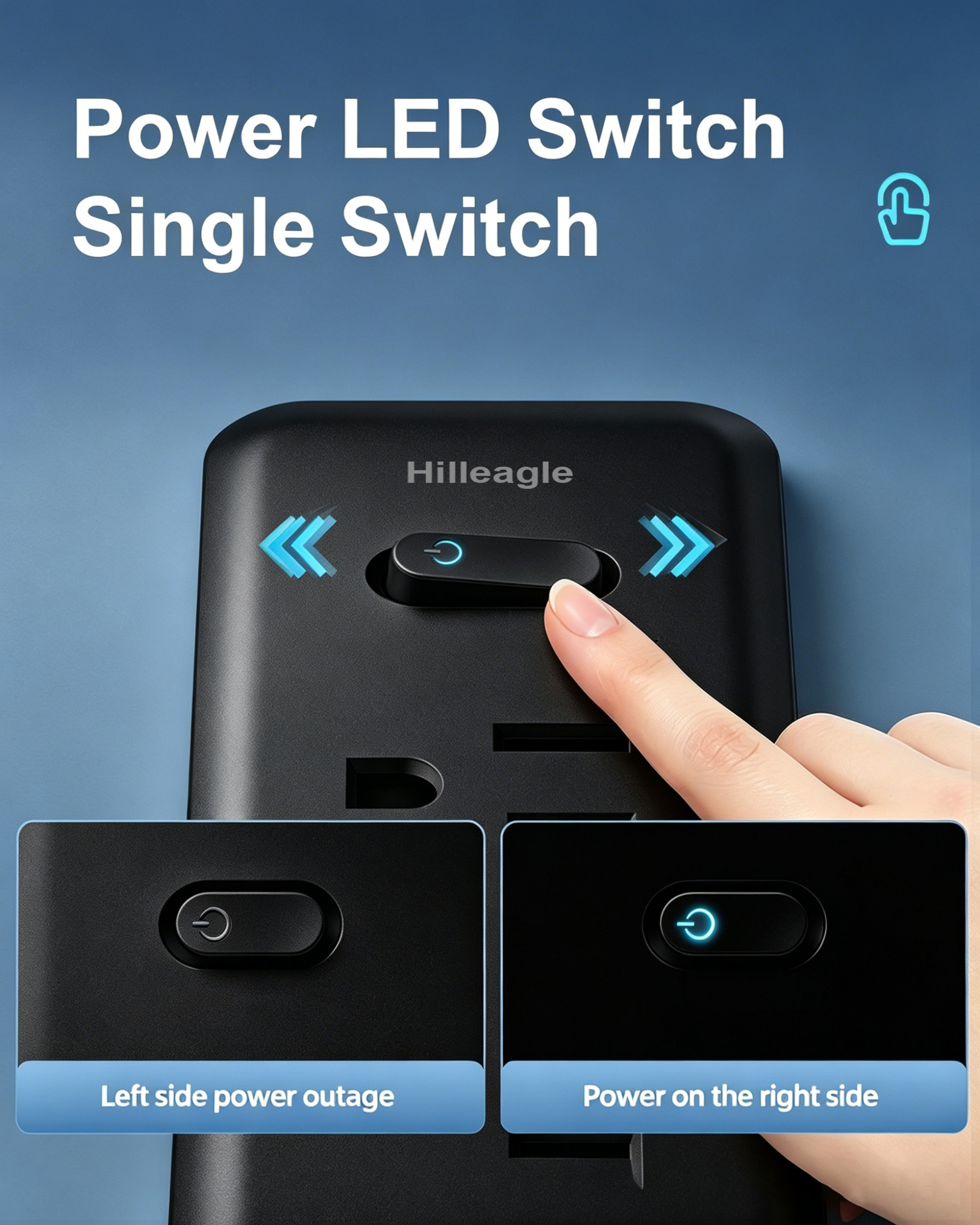 [Copy]Hilleagle 14-in-1 Surge Protector Power Strip with USB Charging | Black