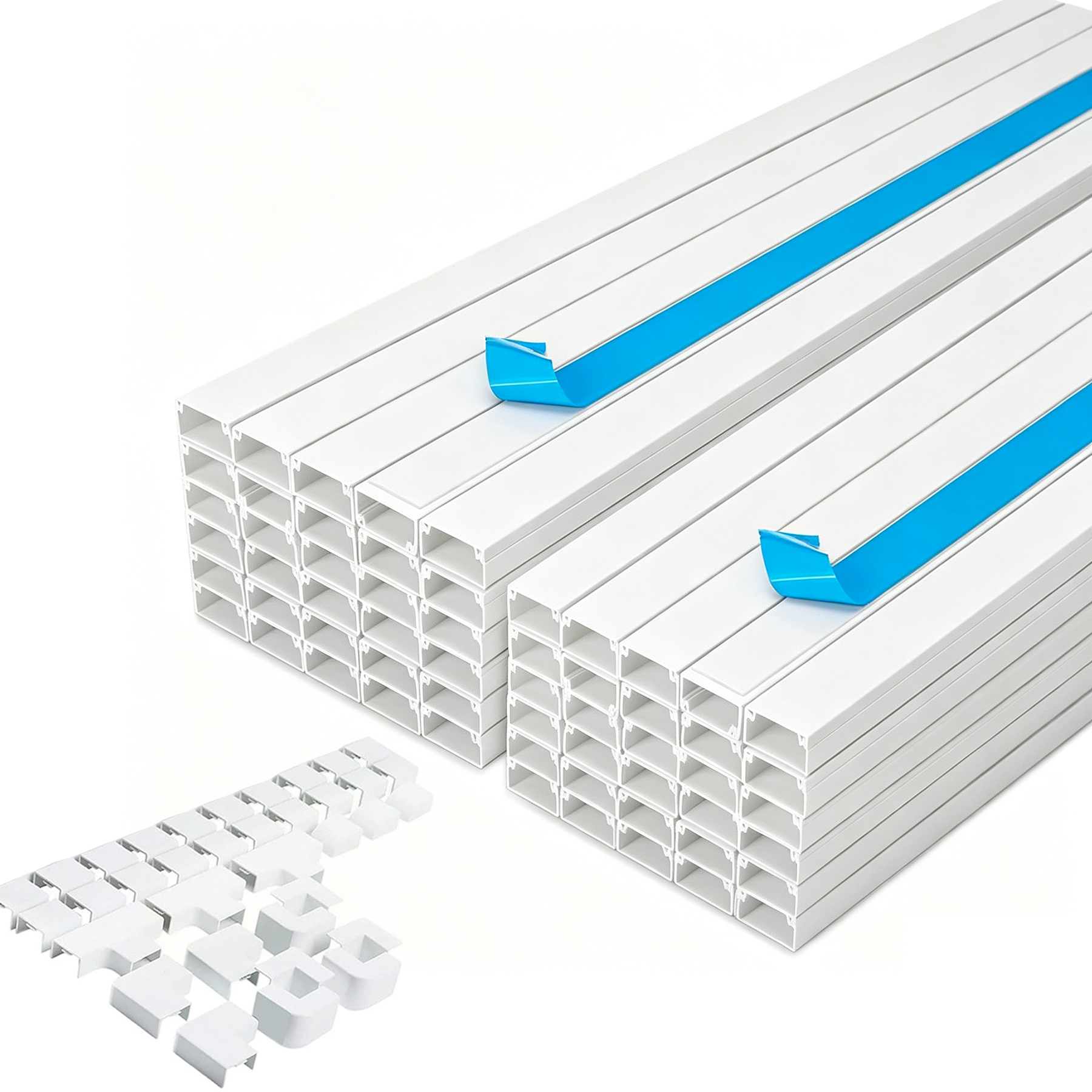 1008in Cable Raceway Cord Cover Kit – Paintable Wall Wire Hider for Home & Office Cable Management