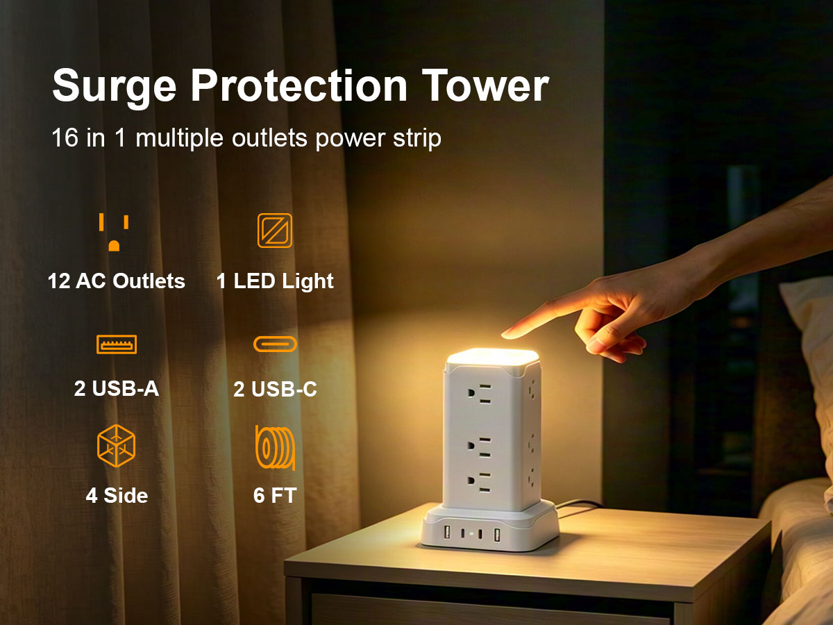 16-IN-1 Power Strip Tower