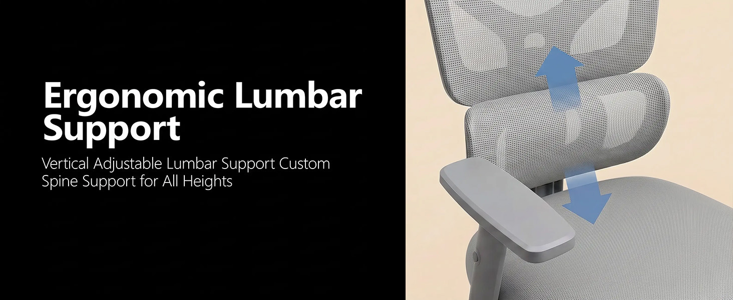 Hilleagle ergonomic office chair with adjustable headrest
