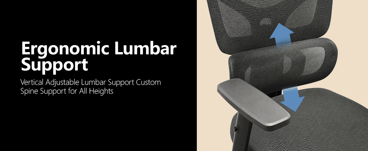 Hilleagle ergonomic office chair with adjustable headrest