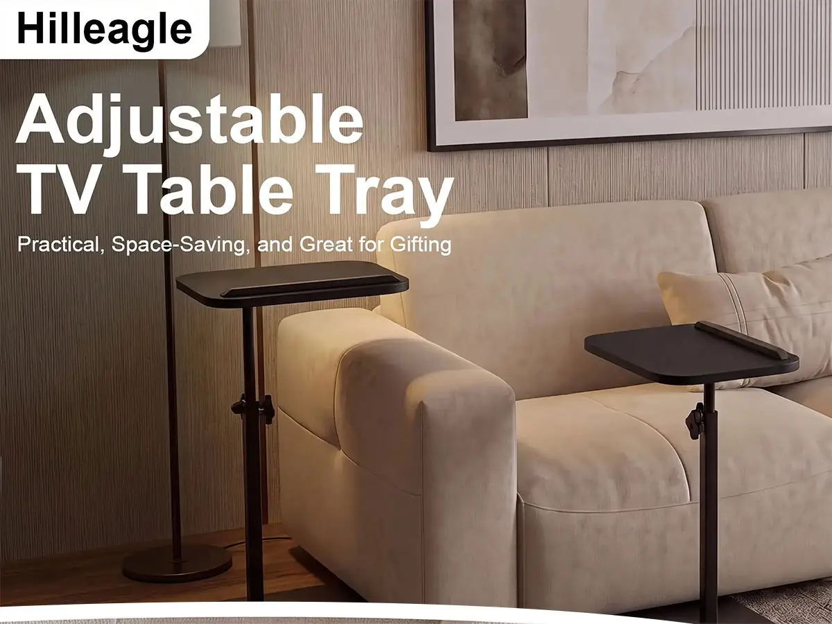 Hilleagle Adjustable C-Shape TV Tray Table