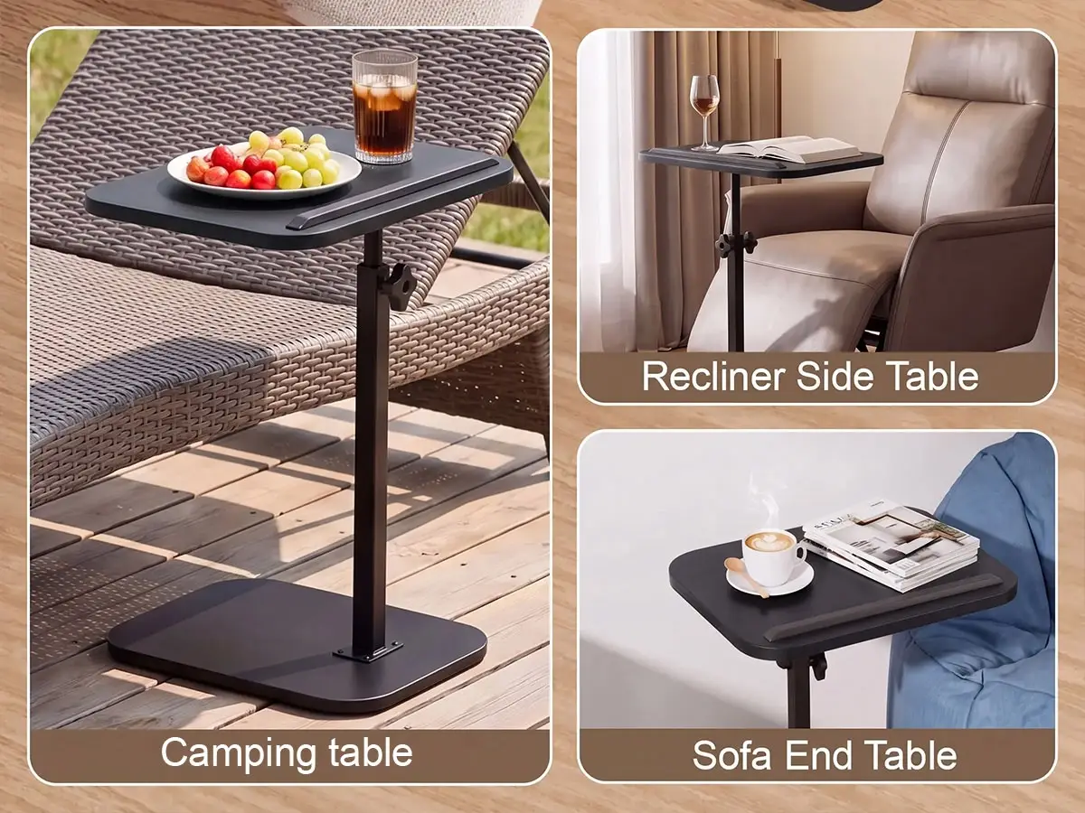Hilleagle Adjustable C-Shape TV Tray Table