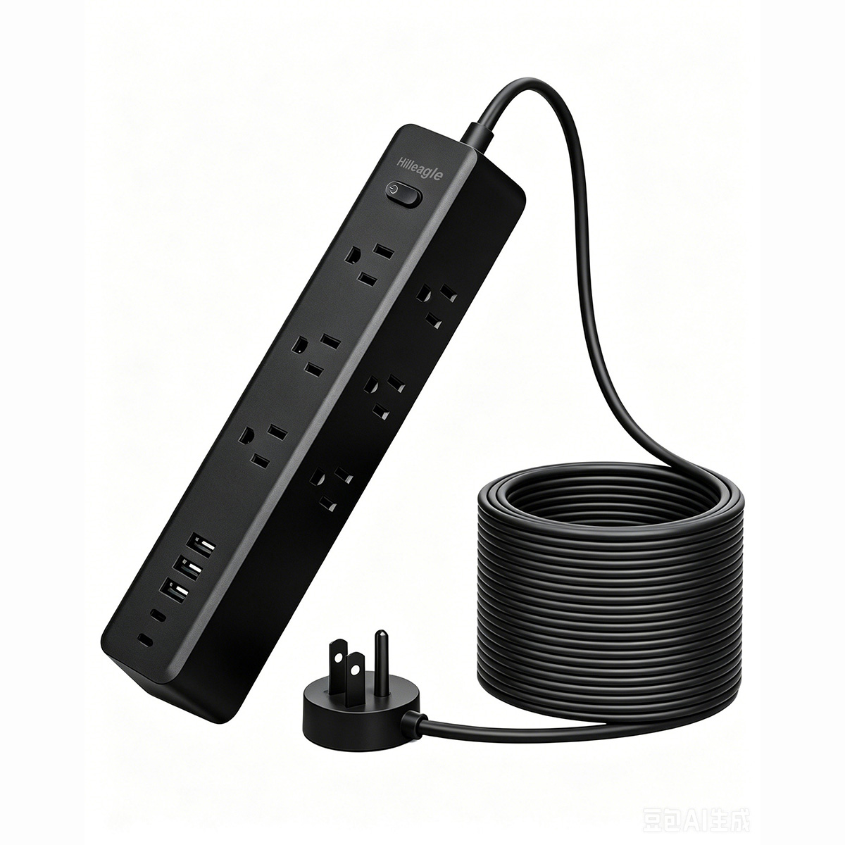 [Copy]Hilleagle 14-in-1 Surge Protector Power Strip with USB Charging | Black