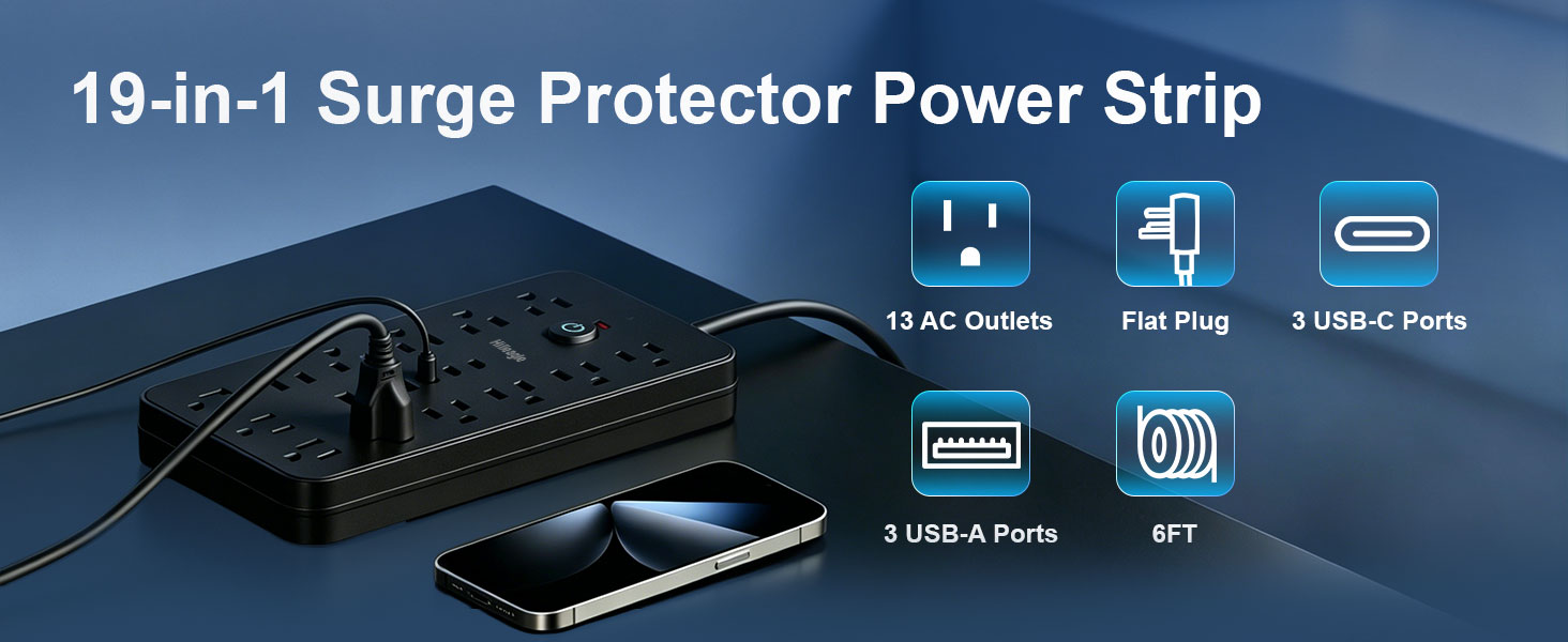 19-in-1 Surge Protector Power Strip