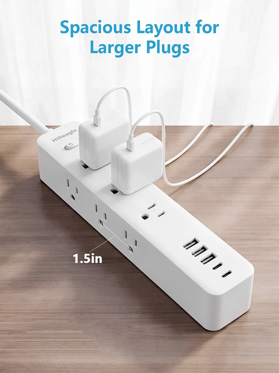 Hilleagle Power Strip with 1200J Surge Protector, 9 AC Outlets