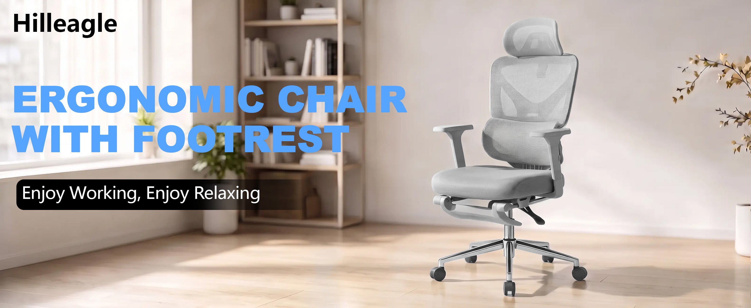 Hilleagle Ergonomic Office Chair with adjustable headrest and lumbar support