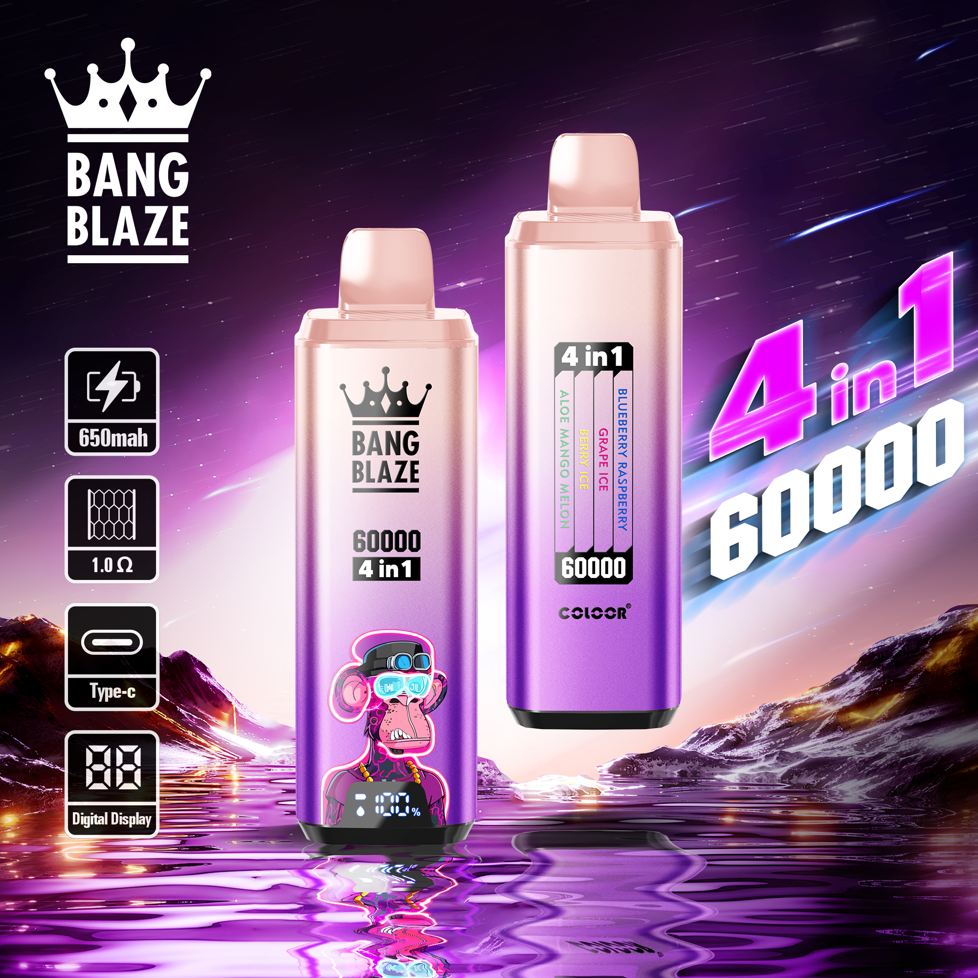 BANG BLAZW 60000 Puffs 4 in1 Flavor Disposable Vape