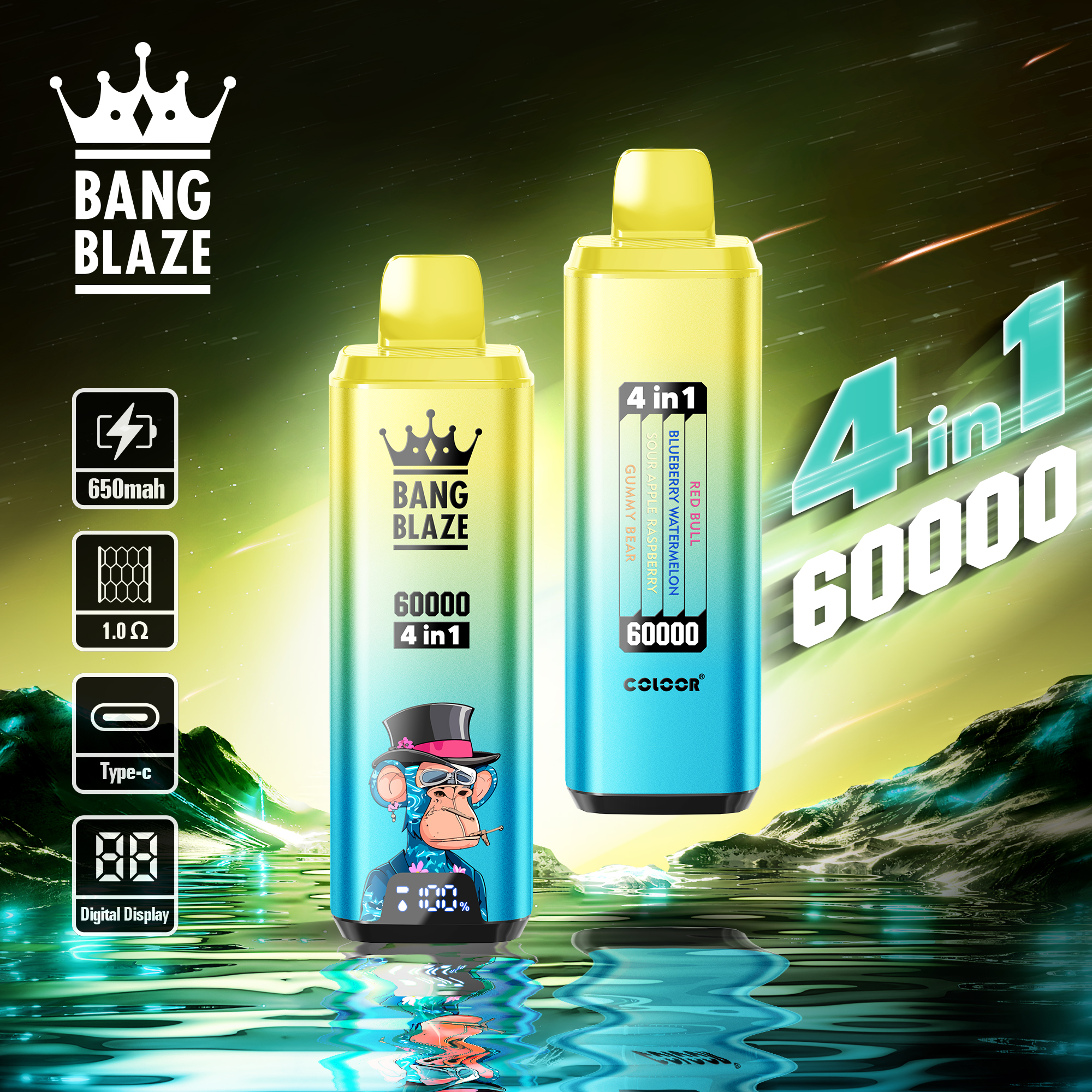BANG BLAZW 60000 Puffs 4 in1 Flavor Disposable Vape