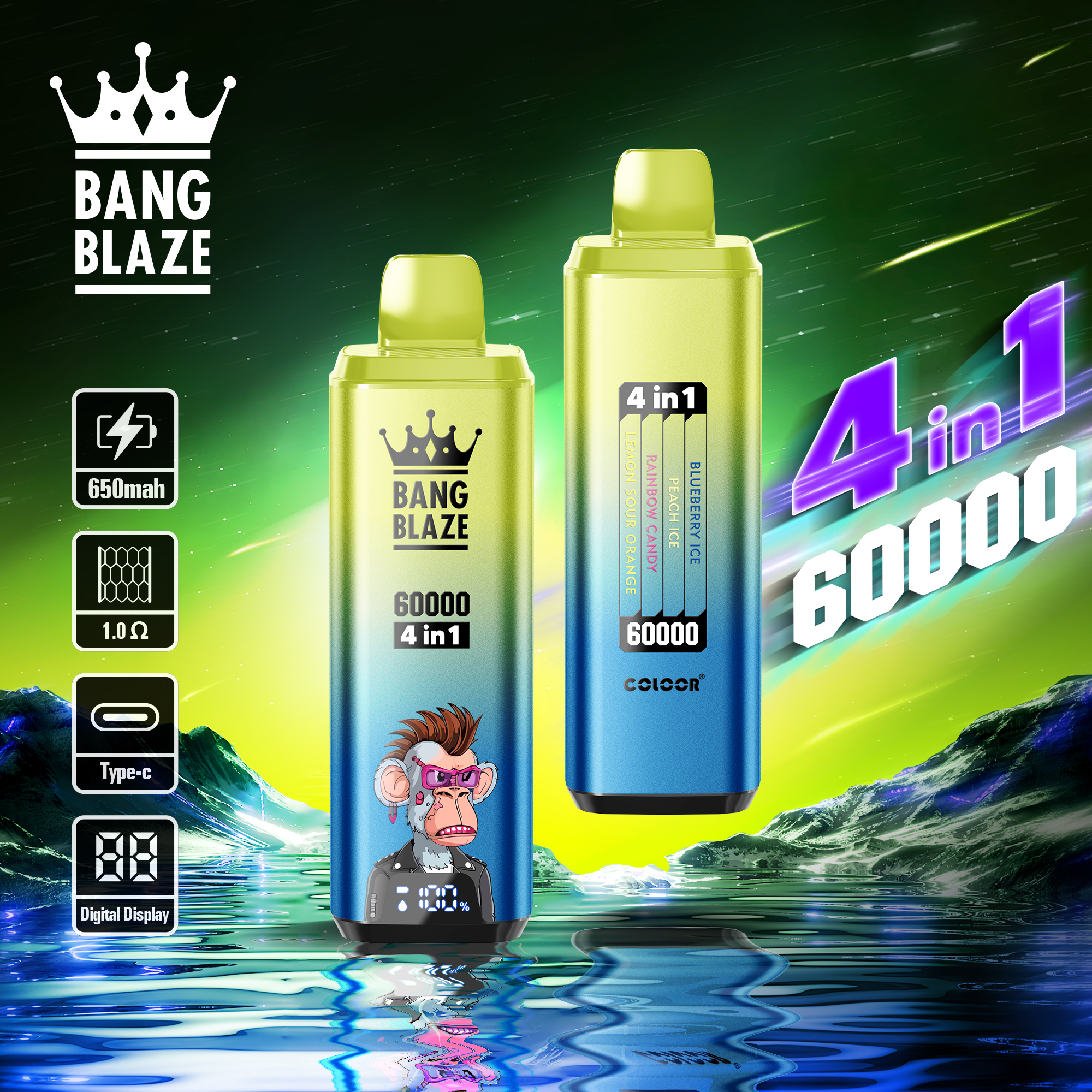 BANG BLAZW 60000 Puffs 4 in1 Flavor Disposable Vape