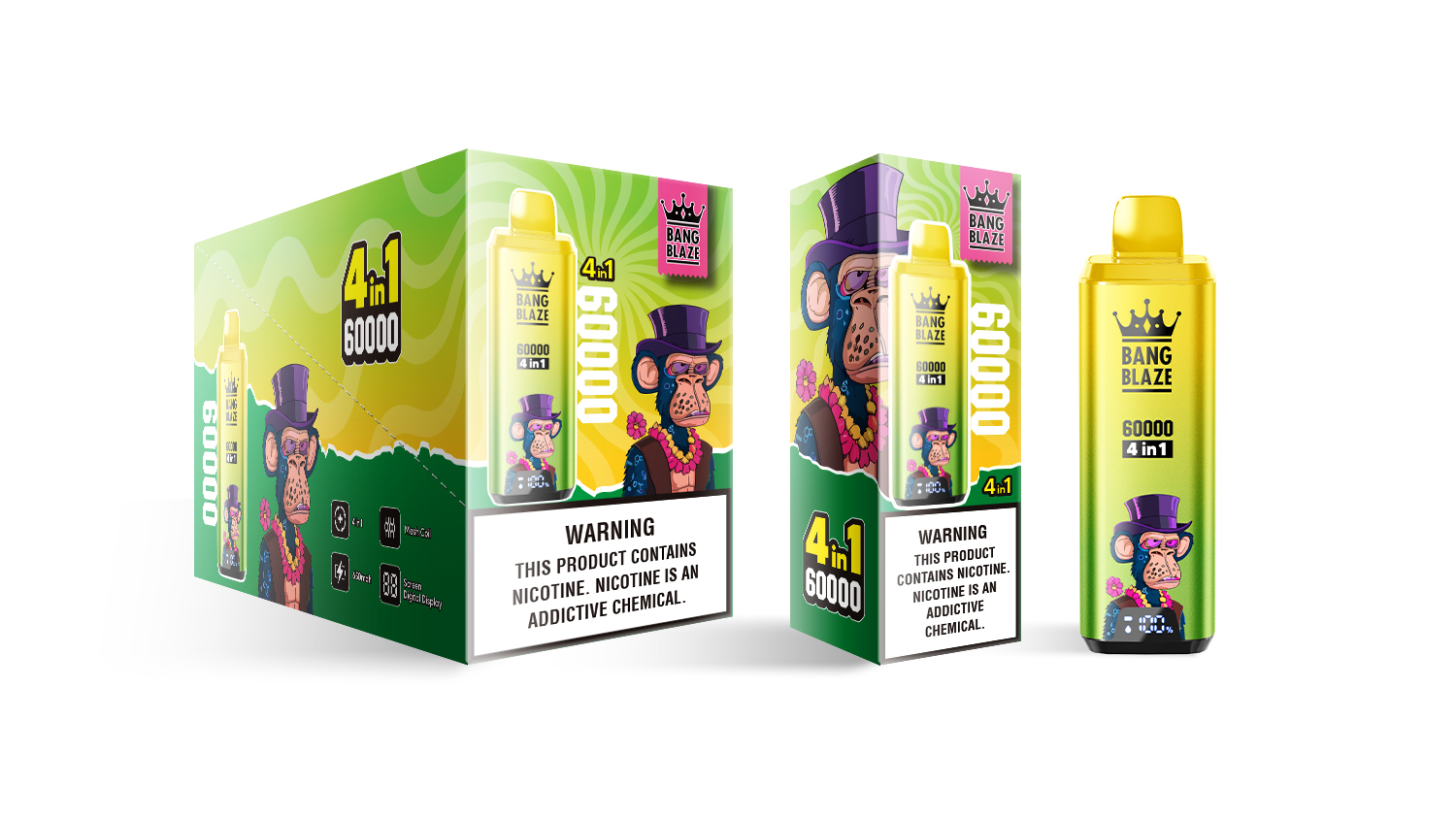 BANG BLAZW 60000 Puffs 4 in1 Flavor Disposable Vape