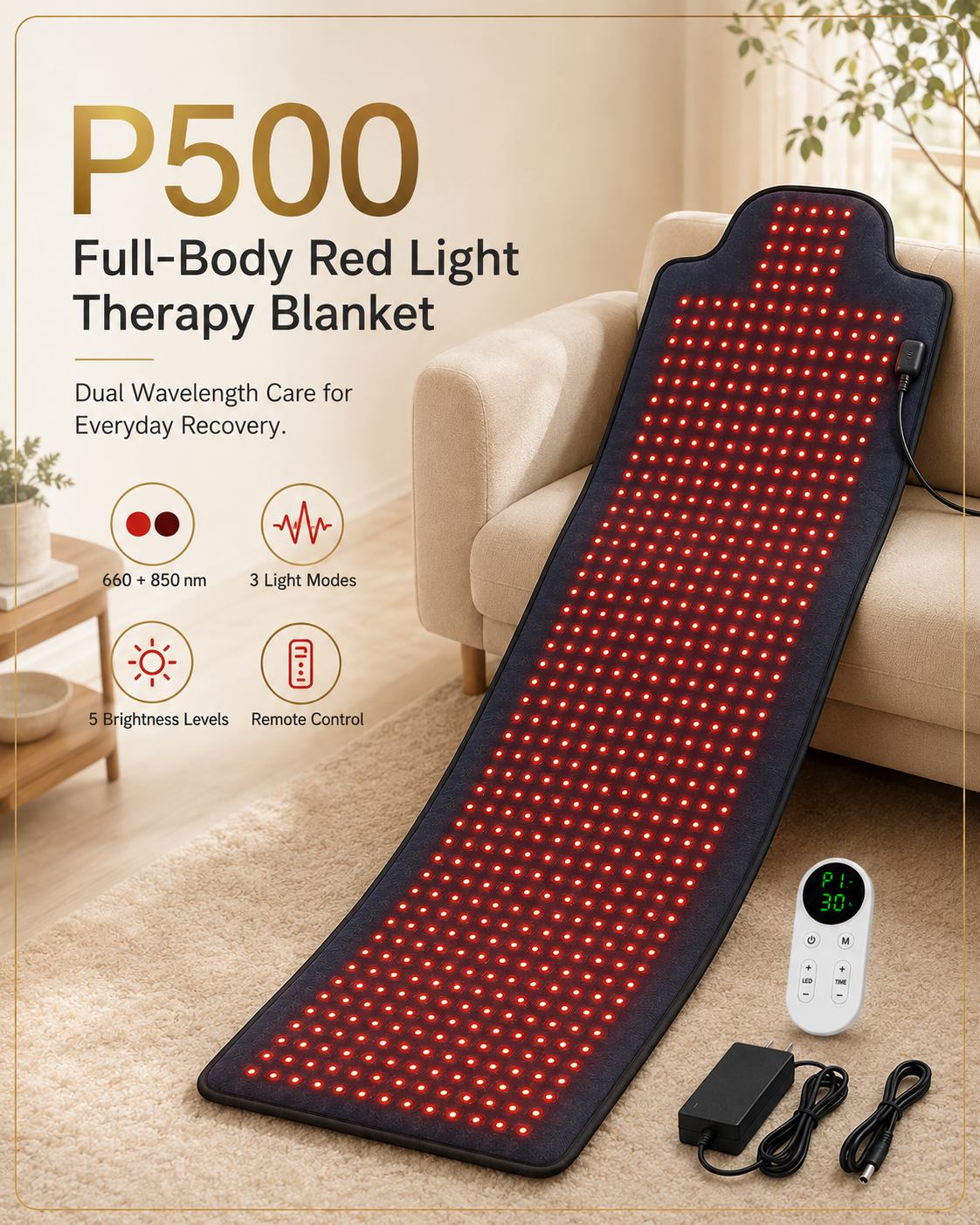 Lightenwells P500 Red Light Therapy Blanket
