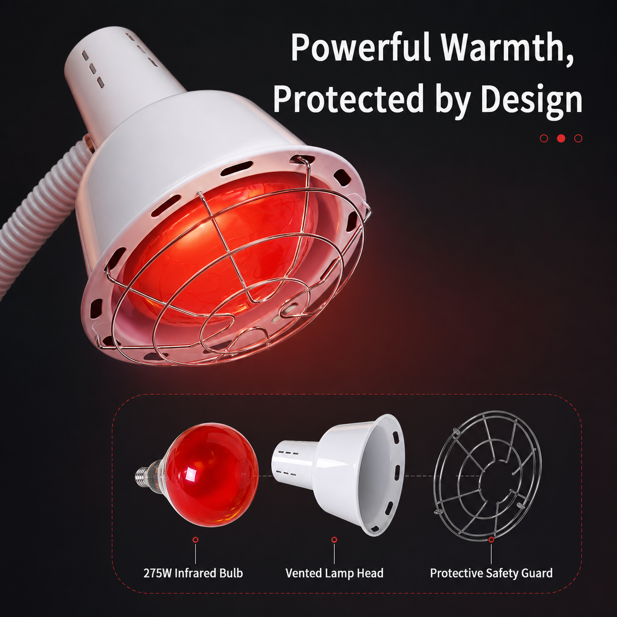 Lightenwells K200 Adjustable Infrared Heat Lamp