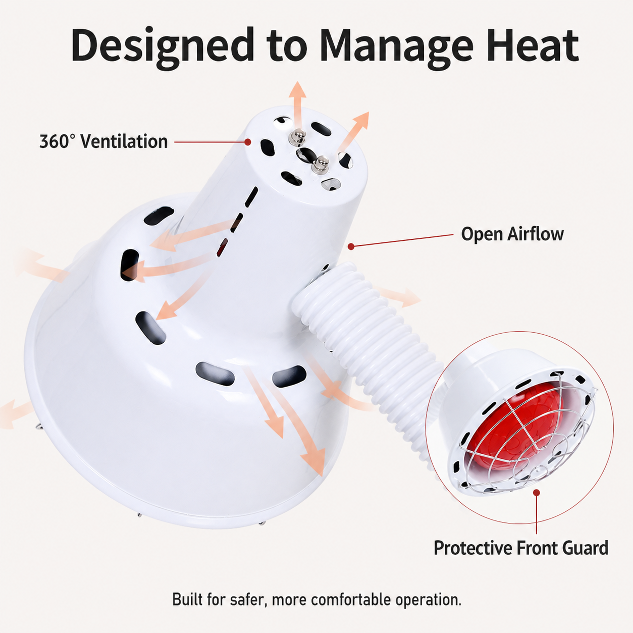 Lightenwells K200 Adjustable Infrared Heat Lamp