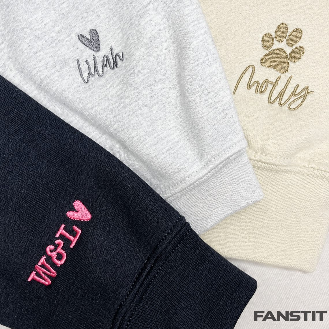 Custom Embroidered Pet Photo Crewneck Sweatshirt