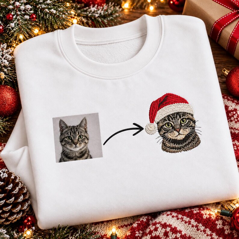 Custom Embroidered Christmas Pet Sweatshirt