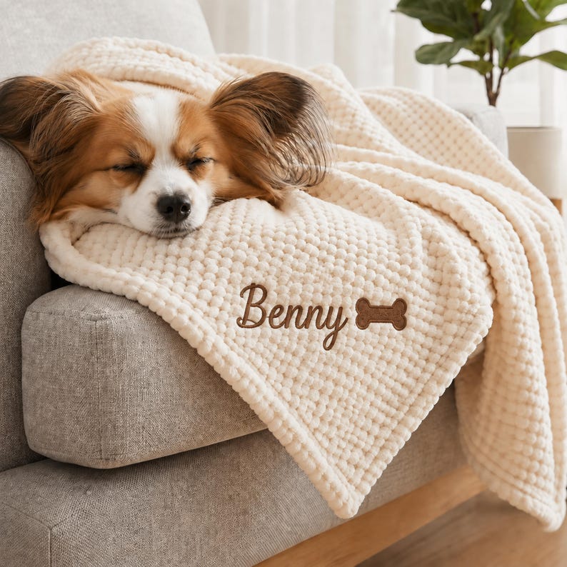 Custom Embroidered Pet Name Blanket