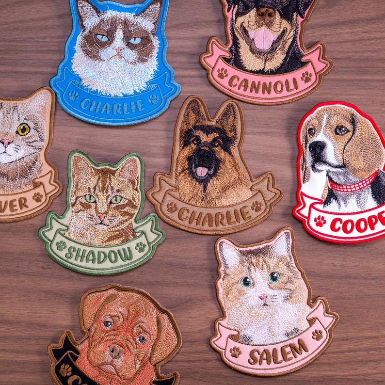 Custom Embroidered Pet Portrait Patch