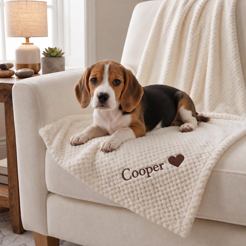 Custom Embroidered Pet Name Blanket