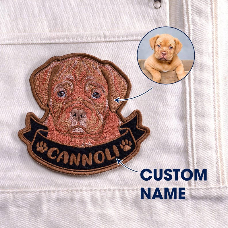Custom Embroidered Pet Portrait Patch