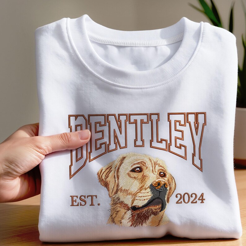 Custom Embroidered Pet Portrait Varsity Sweatshirt