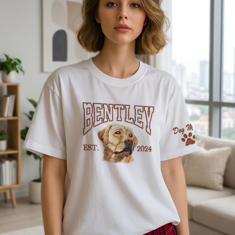 Custom Embroidered Pet Portrait Varsity Sweatshirt