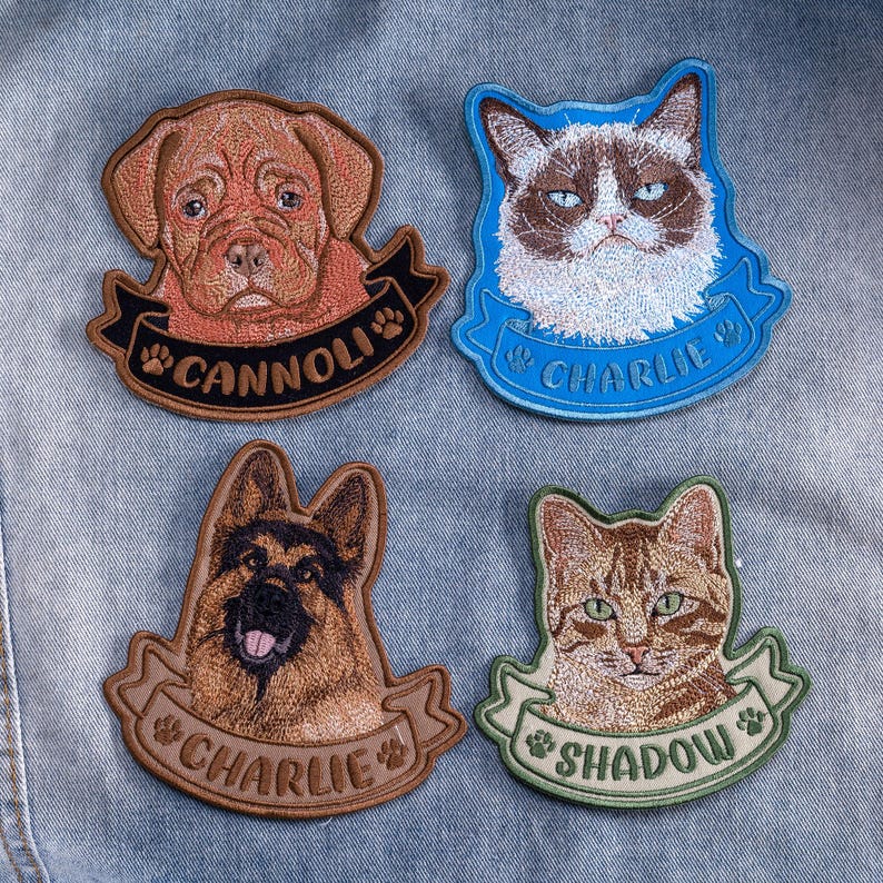 Custom Embroidered Pet Portrait Patch