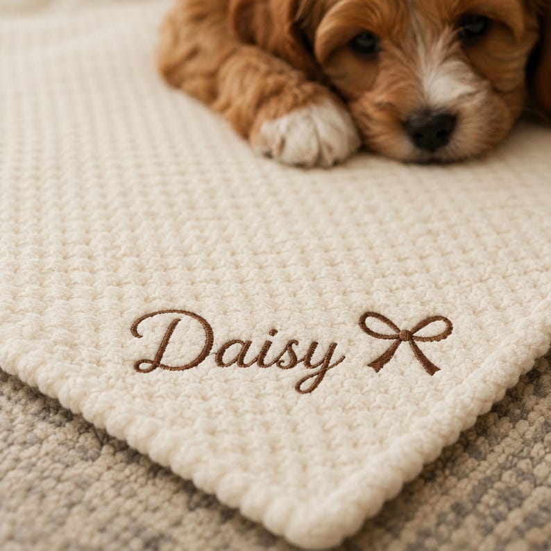 Custom Embroidered Pet Name Blanket