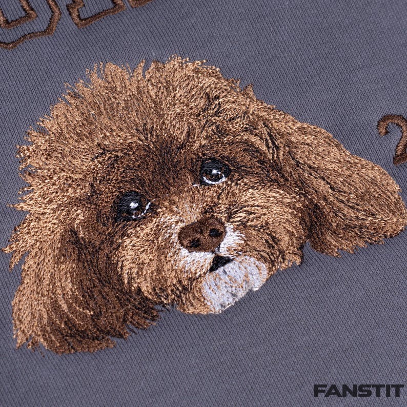 Custom Embroidered Floral Pet Portrait Sweatshirt