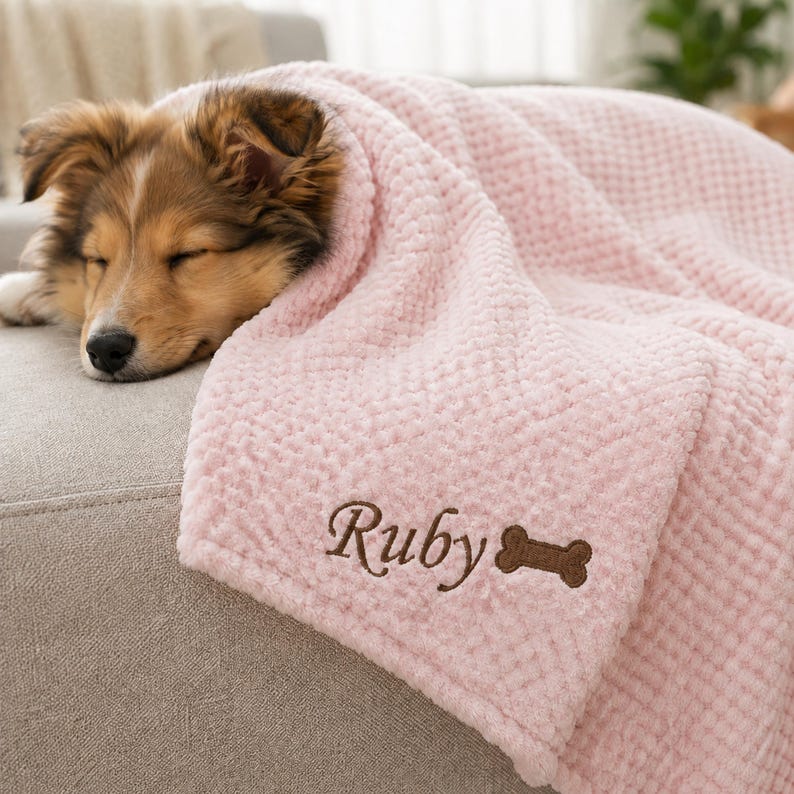 Custom Embroidered Pet Name Blanket