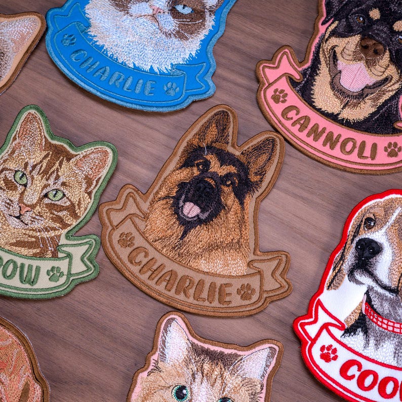 Custom Embroidered Pet Portrait Patch