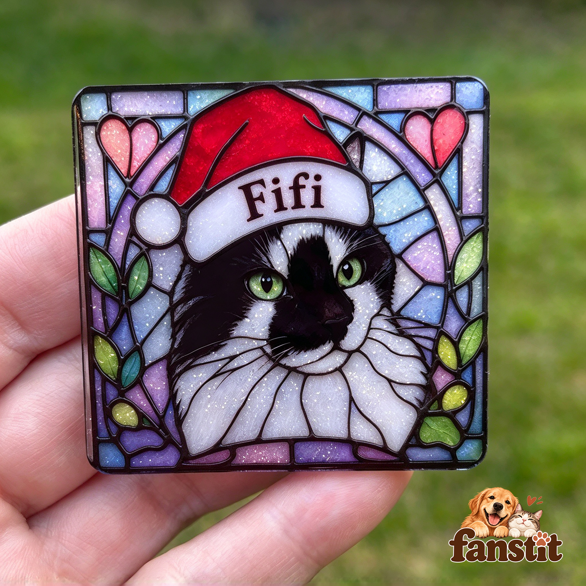 Custom Pet Portrait Christmas Ornament